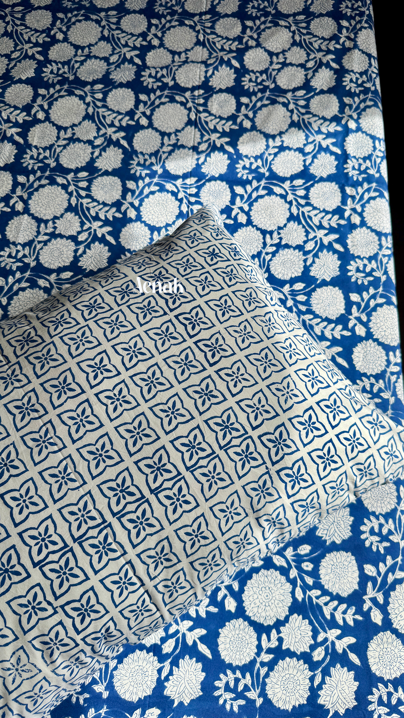 aenak-blue-floral-garden-bedsheet-quilt-combo-set