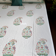 aenak-pink-kairi-handblock-bedsheet-dohar-combo-set