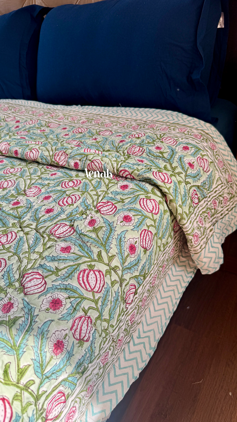 aenak-red-anaar-handblock-printed-reversible-mulmul-cotton-quilt