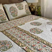 aenak-yellow-phool-boota-handblock-printed-reversible-quilted-bedcover-set