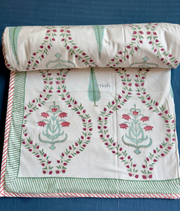 aenak-teal-green-cypress-handblock-bedsheet-dohar-combo-set