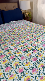 aenak-pink-yellow-lotus-handblock-printed-mulmul-cotton-reversible-dohar