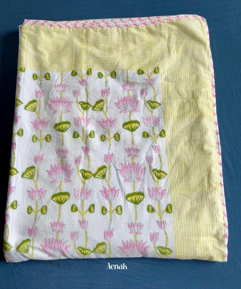 aenak-pichwai-lotus-handblock-printed-mulmul-cotton-reversible-dohar