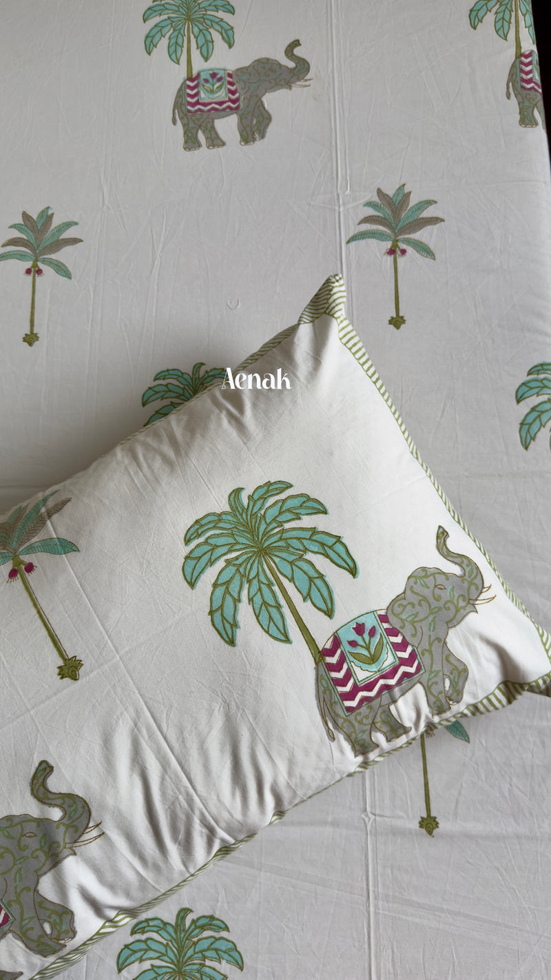 aenak-grey-elephant-handblock-bedsheet-quilted-bedcover-combo-set