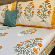 aenak-turmeric-yellow-marigold-handblock-printed-premium-cotton-set-bedsheet