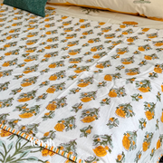 aenak-turmeric-yellow-marigold-handblock-bedsheet-dohar-combo-set