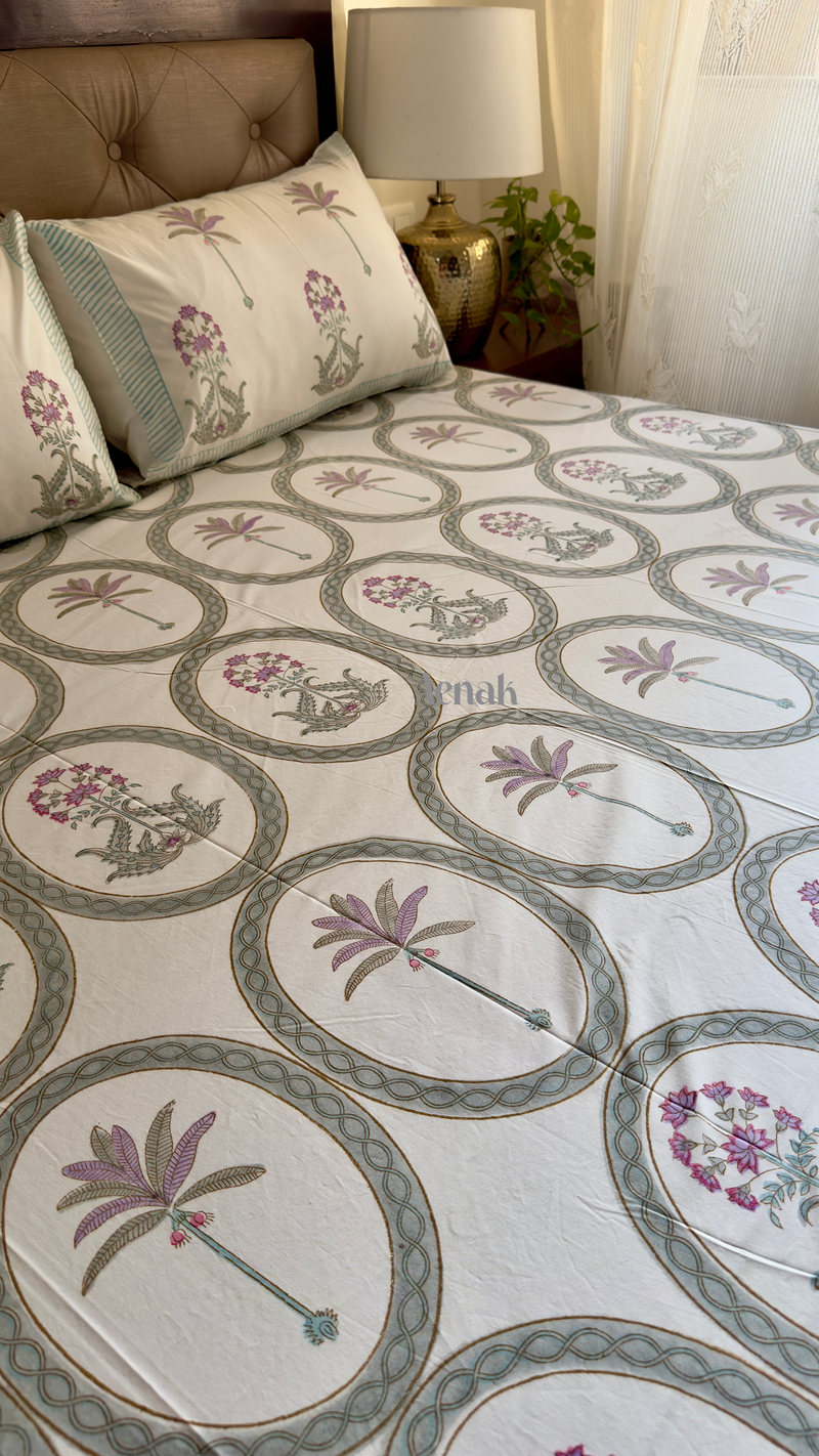 aenak-lilac-palm-handblock-printed-premium-cotton-set-bedsheet