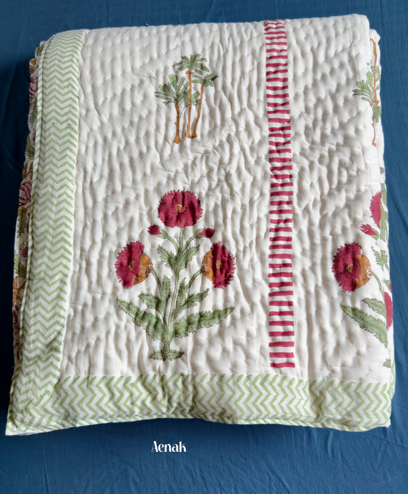 aenak-red-dahlia-handblock-printed-reversible-mulmul-cotton-quilt