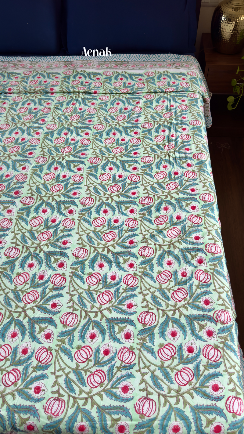 aenak-red-anaar-baag-handblock-bedsheet-dohar-combo-set