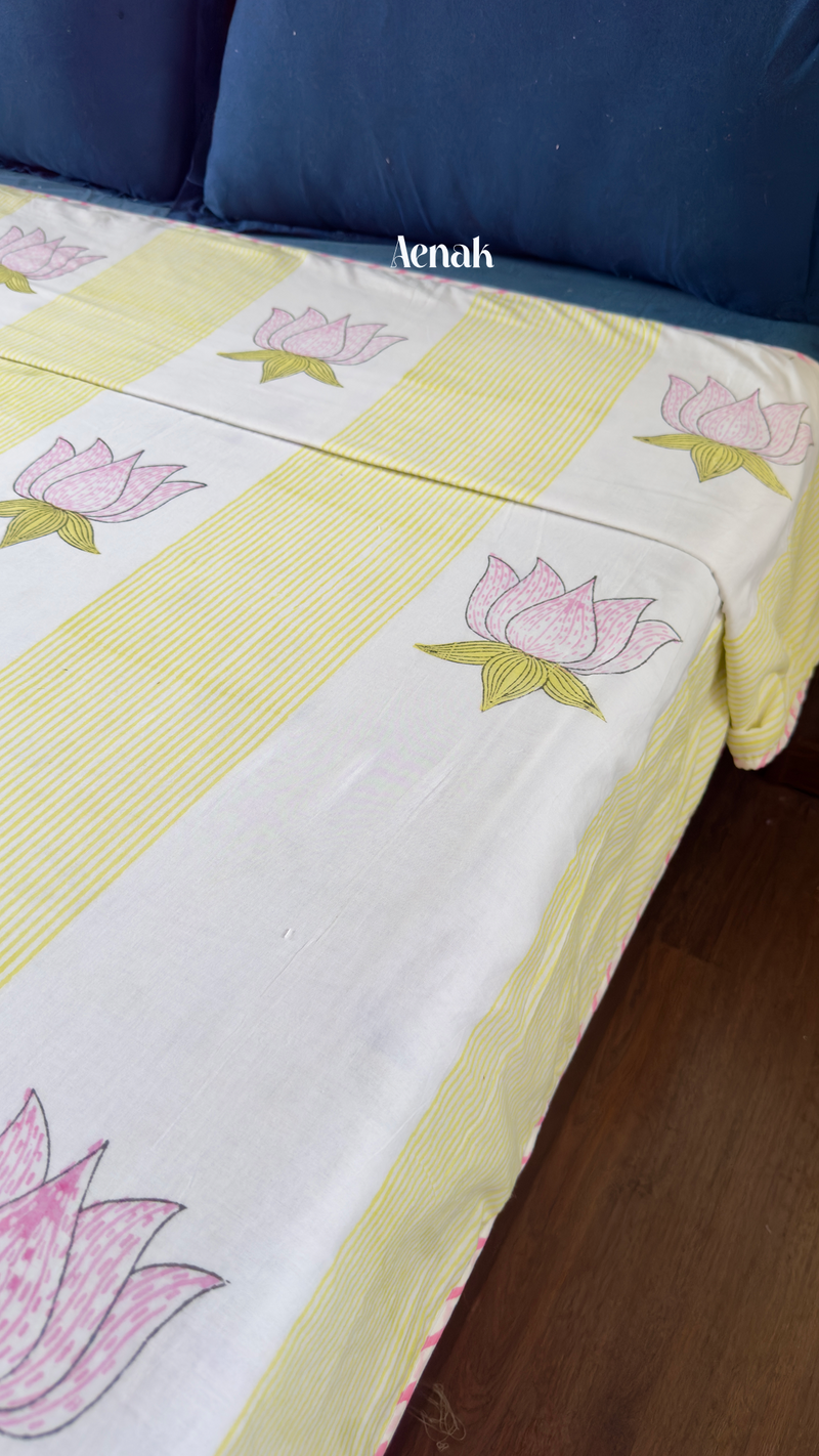 aenak-pichwai-lotus-handblock-printed-mulmul-cotton-reversible-dohar