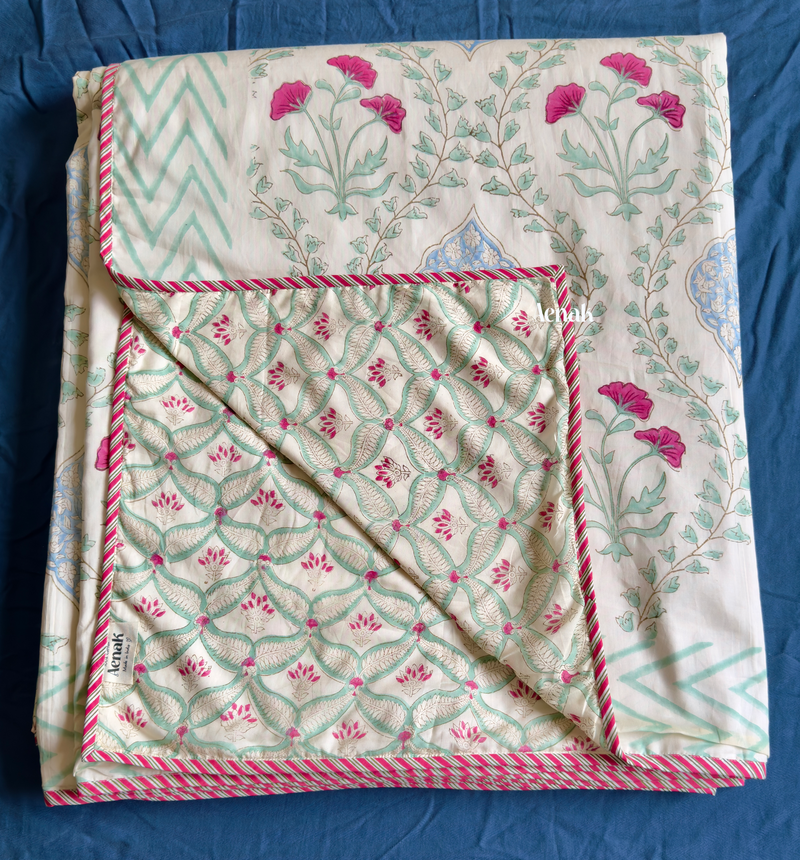aenak-pink-poppy-handblock-bedsheet-dohar-combo-set-non-white-1