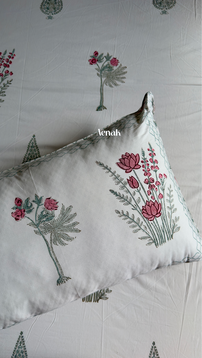 aenak-green-ashoka-handblock-printed-premium-cotton-set-bedsheet