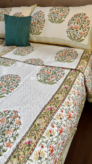 aenak-yellow-phool-boota-handblock-printed-reversible-quilted-bedcover-set