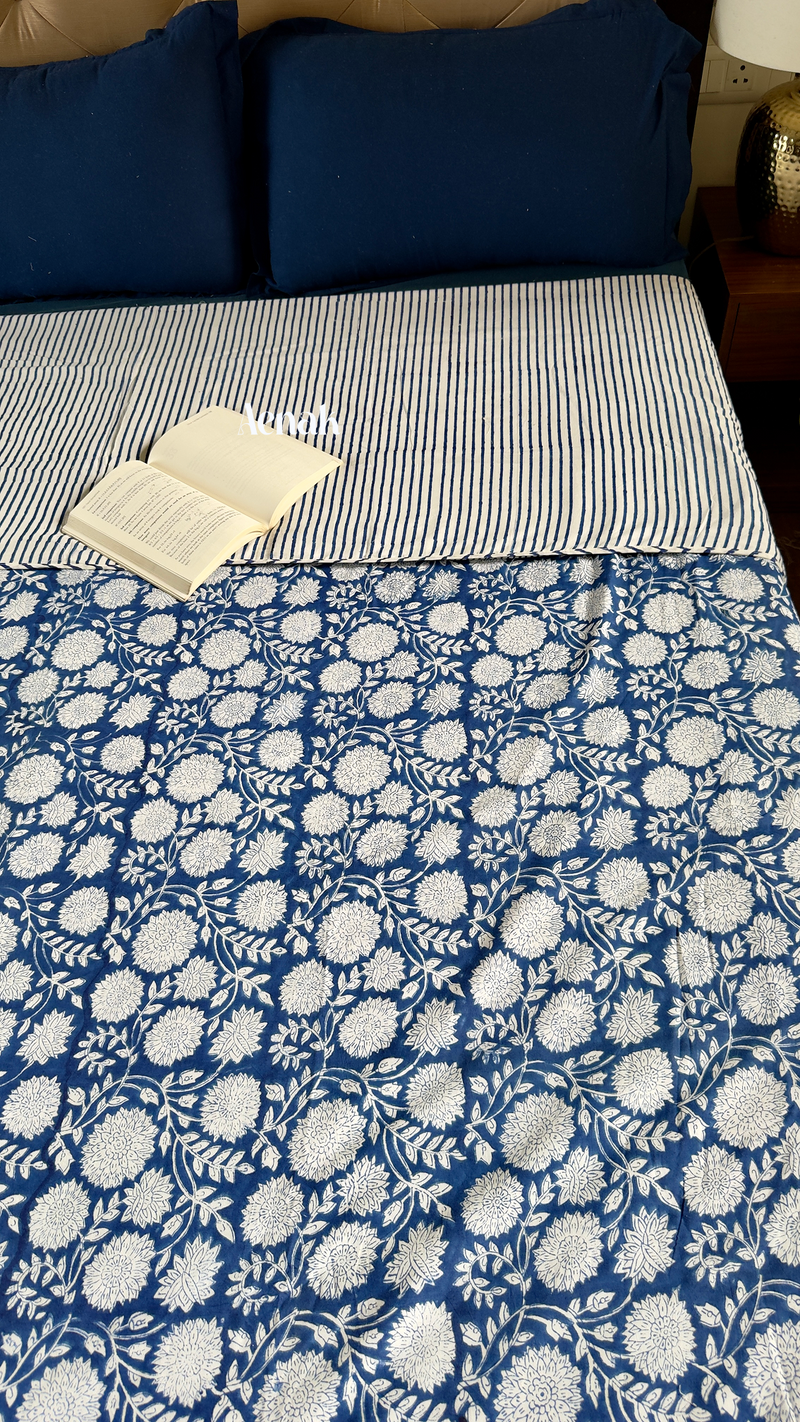 aenak-blue-floral-garden-handblock-printed-mulmul-cotton-reversible-dohar