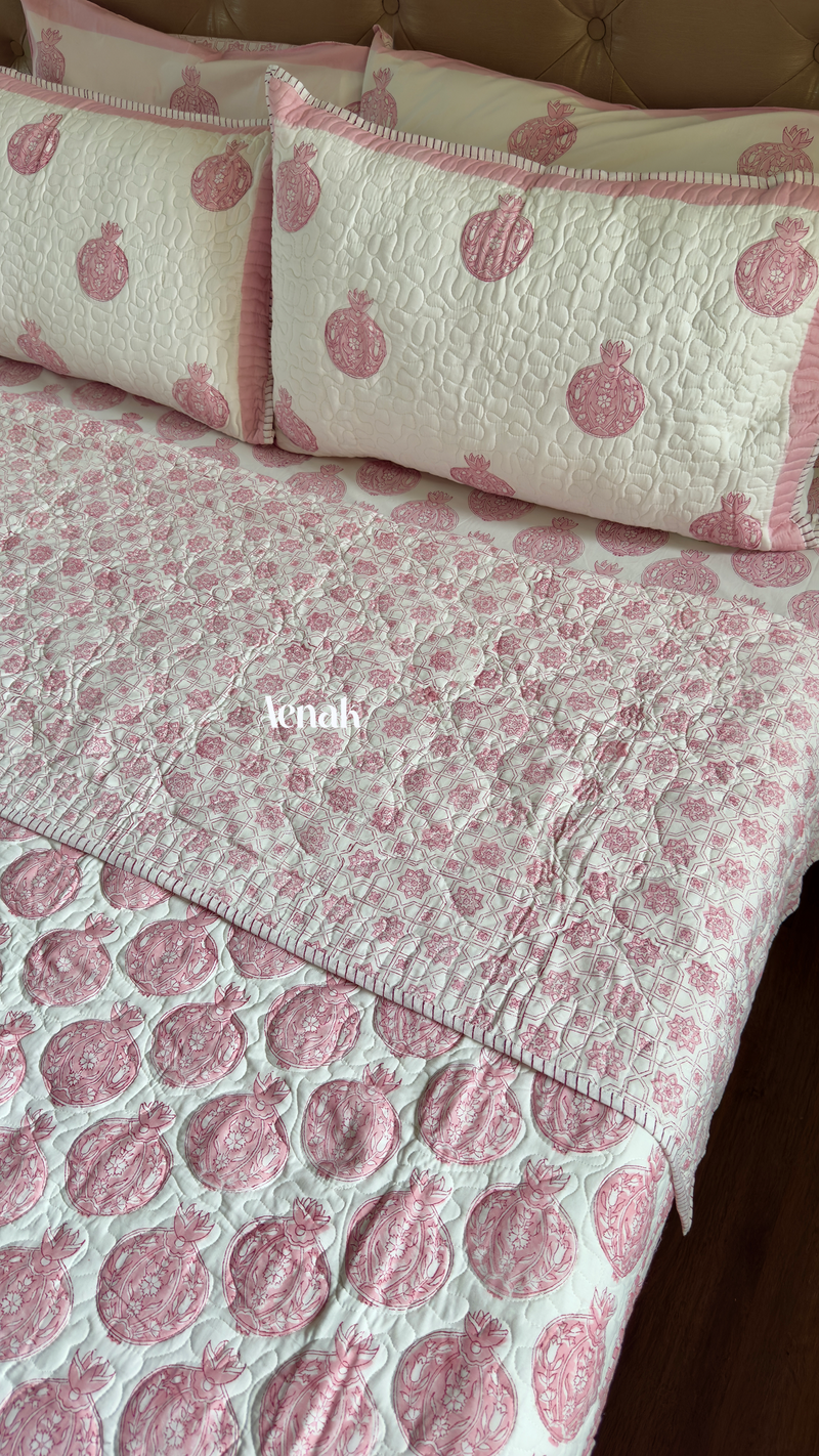 aenak-pink-anaar-handblock-printed-reversible-quilted-bedcover-set