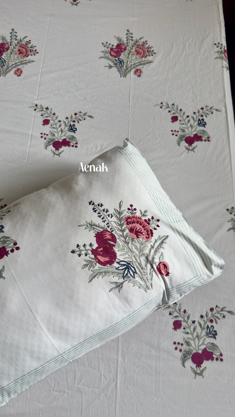 aenak-burgundy-anaar-handblock-premium-cotton-bedsheet-set