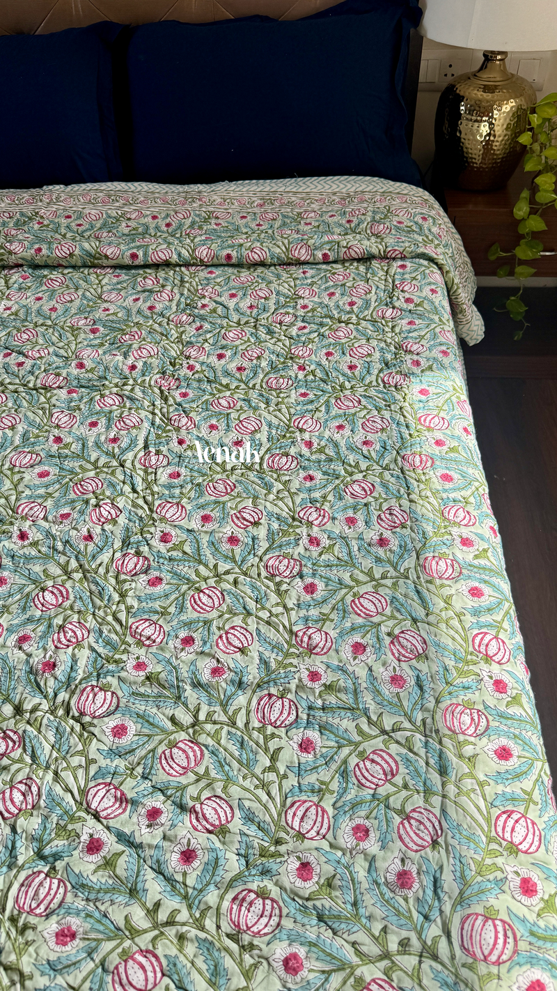 aenak-red-anaar-handblock-printed-reversible-mulmul-cotton-quilt