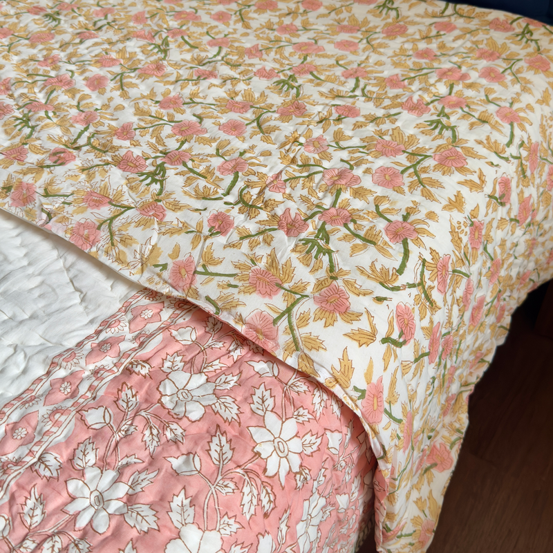 aenak-peach-dahlia-handblock-printed-reversible-mulmul-cotton-quilt