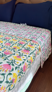 aenak-pink-yellow-lotus-handblock-printed-mulmul-cotton-reversible-dohar