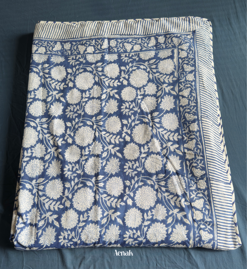 aenak-blue-floral-garden-handblock-printed-mulmul-cotton-reversible-dohar