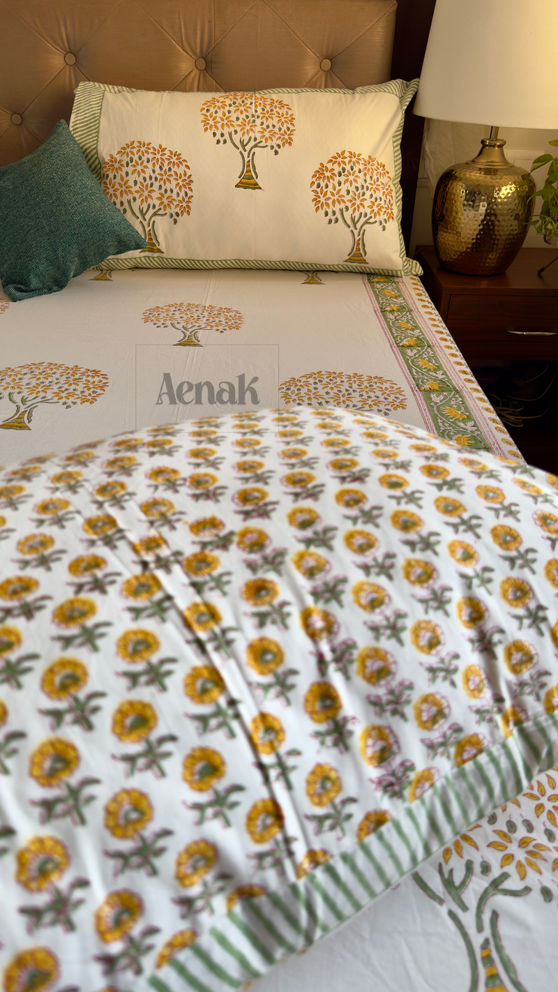 aenak-yellow-bodhi-tree-handblock-printed-premium-cotton-set-bedsheet