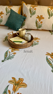 aenak-yellow-lily-handblock-printed-premium-cotton-set-bedsheet