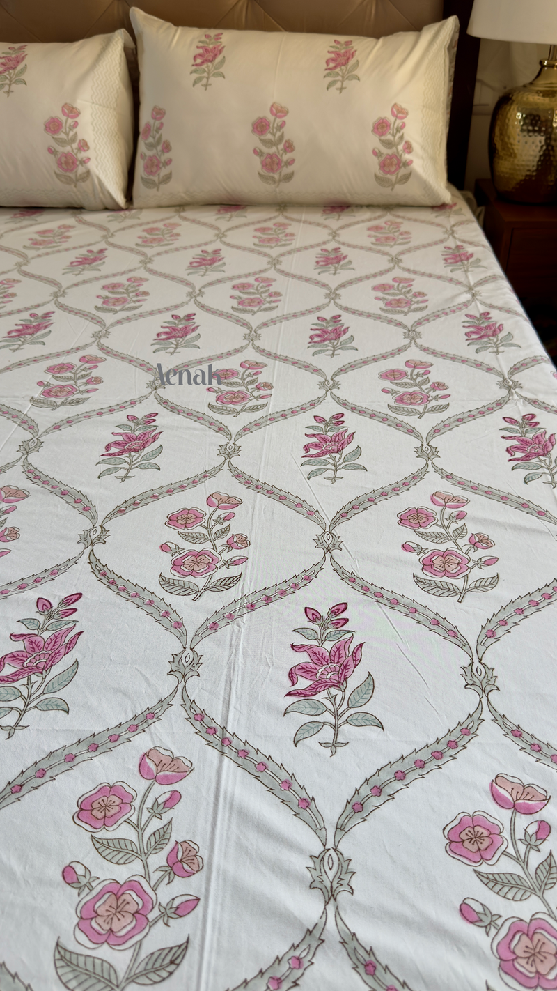 aenak-pink-periwinkle-jaal-handblock-printed-premium-cotton-set-bedsheet