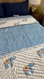 aenak-blue-chevron-elephant-bedsheet-quilt-combo-set