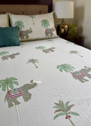 aenak-grey-elephant-handblock-bedsheet-dohar-combo-set