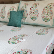 aenak-pink-kairi-handblock-bedsheet-dohar-combo-set