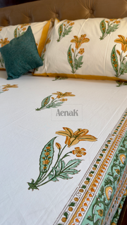 aenak-yellow-lily-handblock-printed-premium-cotton-set-bedsheet