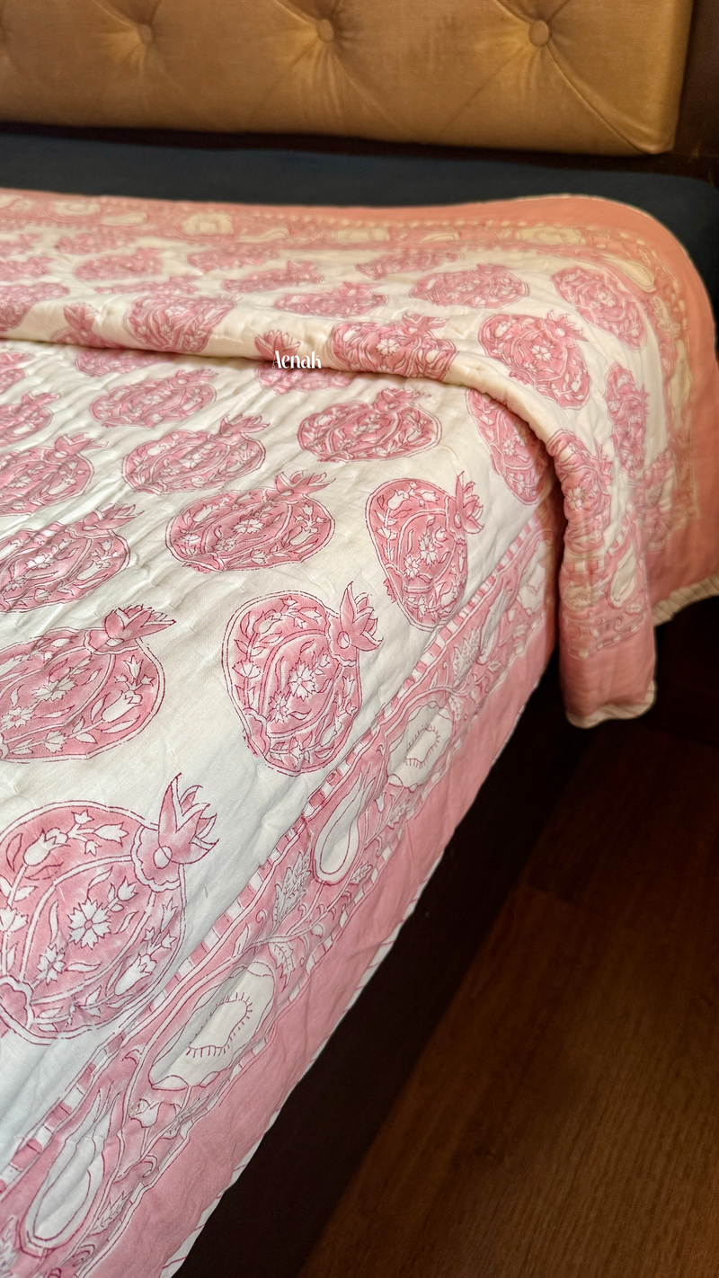 aenak-pink-anaar-handblock-printed-reversible-mulmul-cotton-quilt