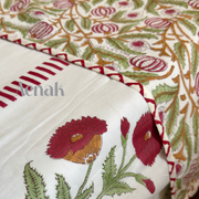 aenak-red-dahlia-handblock-bedsheet-dohar-combo-set