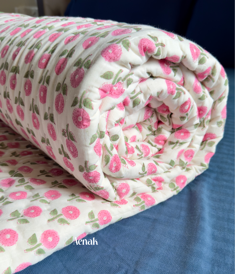 aenak-pink-periwinkle-handblock-bedsheet-quilt-combo-set