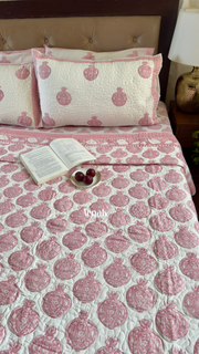 aenak-pink-anaar-handblock-printed-reversible-quilted-bedcover-set