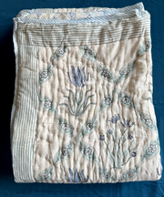 aenak-blue-lotus-handblock-printed-reversible-mulmul-cotton-quilt