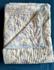 aenak-blue-lotus-handblock-printed-reversible-mulmul-cotton-quilt