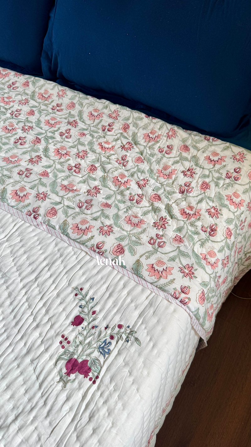 aenak-burgundy-anaar-handblock-bedsheet-quilt-combo-set