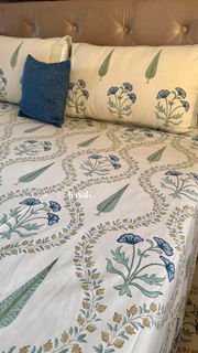 aenak-blue-poppy-handblock-printed-premium-cotton-bedsheet-set-beige-base