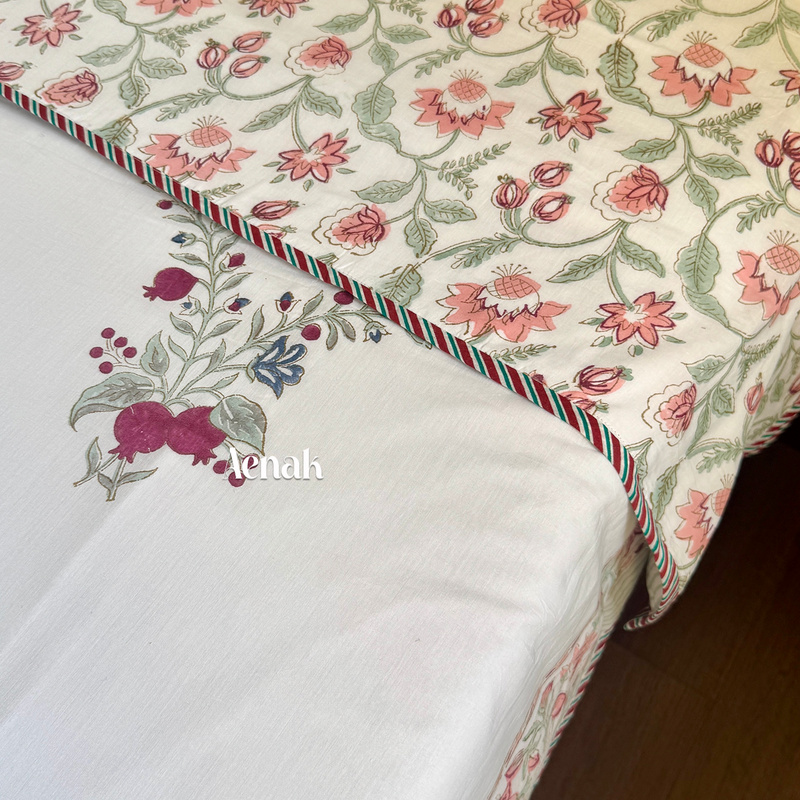 aenak-burgundy-anaar-handblock-bedsheet-dohar-combo-set