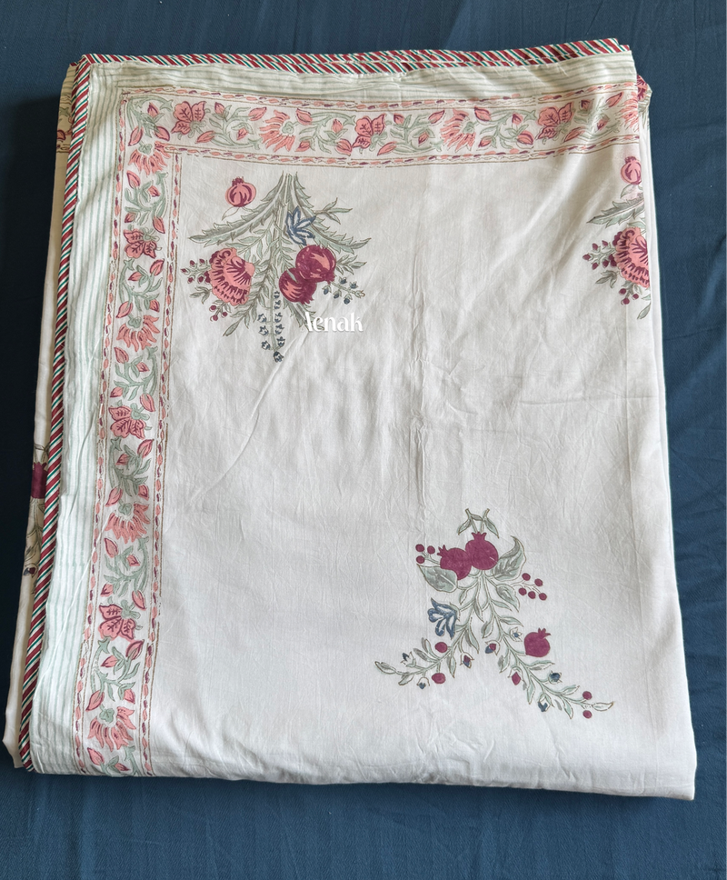 aenak-burgundy-anaar-handblock-bedsheet-dohar-combo-set