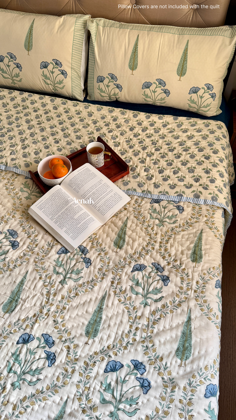 aenak-blue-poppy-handblock-printed-reversible-mulmul-cotton-quilt-beige-base