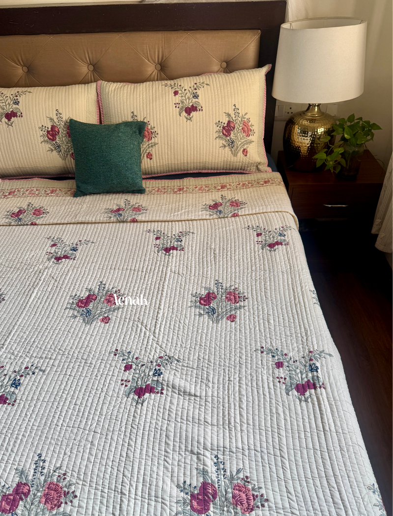 aenak-burgundy-anaar-handblock-printed-reversible-straight-quilted-bedcover-set-beige-base