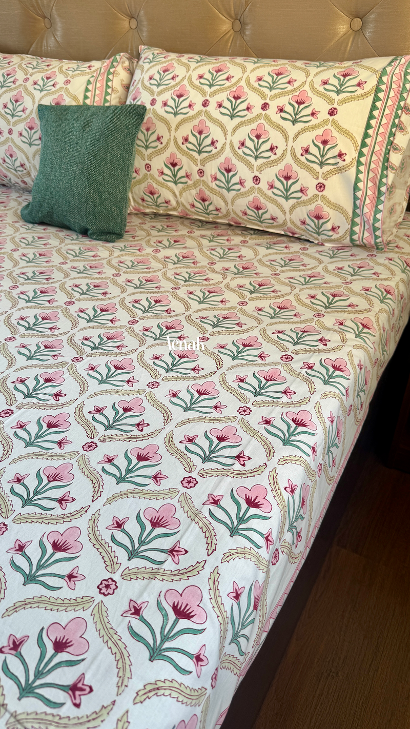 aenak-pink-green-cotton-bud-handblock-printed-premium-cotton-set-bedsheet