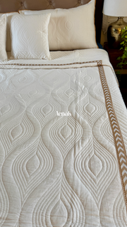 aenak-white-embossed-leaf-quilted-bedcover-with-brown-lace