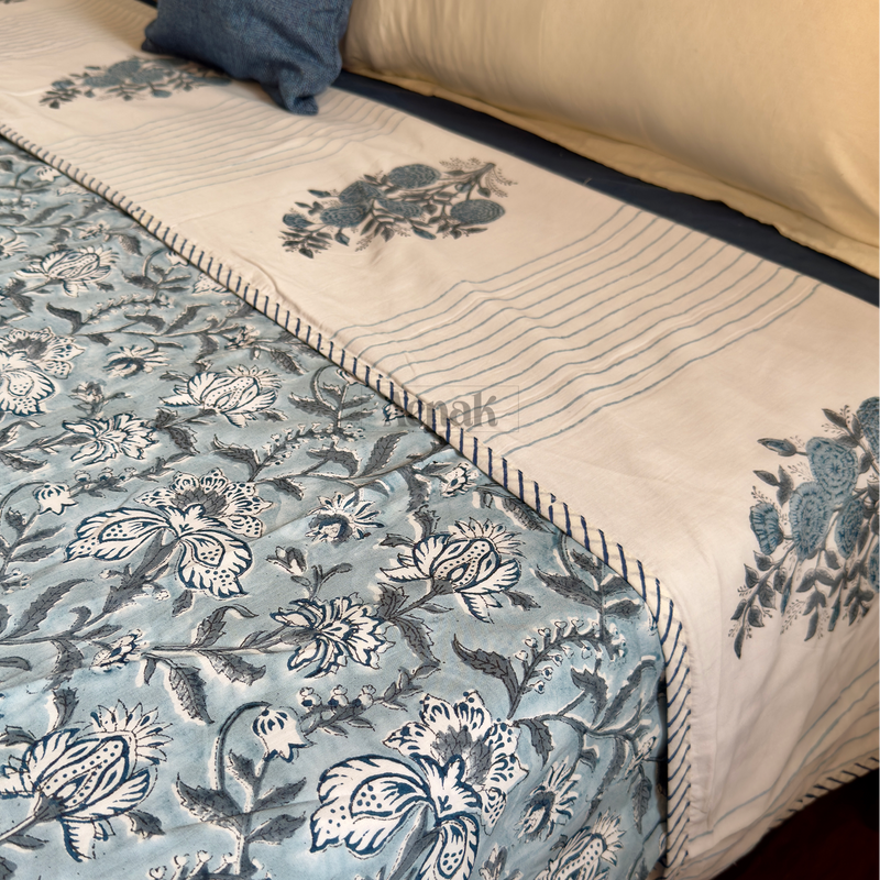 aenak-blue-phool-boota-handblock-printed-mulmul-cotton-reversible-dohar