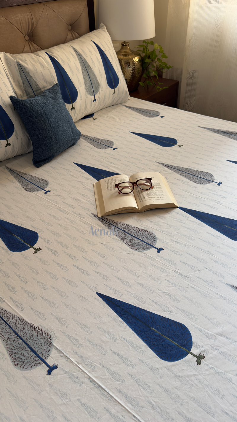 aenak-blue-cypress-handblock-printed-premium-cotton-fitted-bedsheet-set