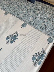 aenak-blue-phool-boota-handblock-bedsheet-dohar-combo-set