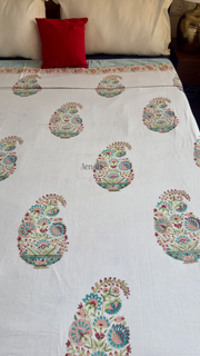 aenak-pink-kairi-handblock-bedsheet-dohar-combo-set