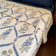 aenak-blue-periwinkle-jaal-handblock-bedsheet-dohar-combo-set-beige-base